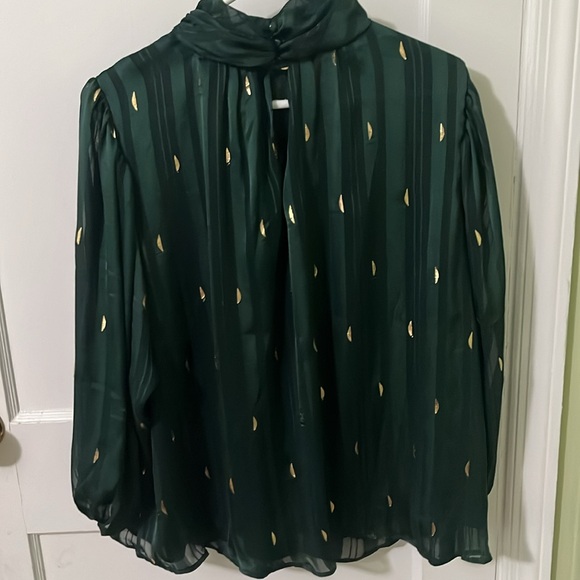 BEAUTIFUL NWT Zac & Rachel top. Emerald Green with gold accents. Size XL - Picture 2 of 8